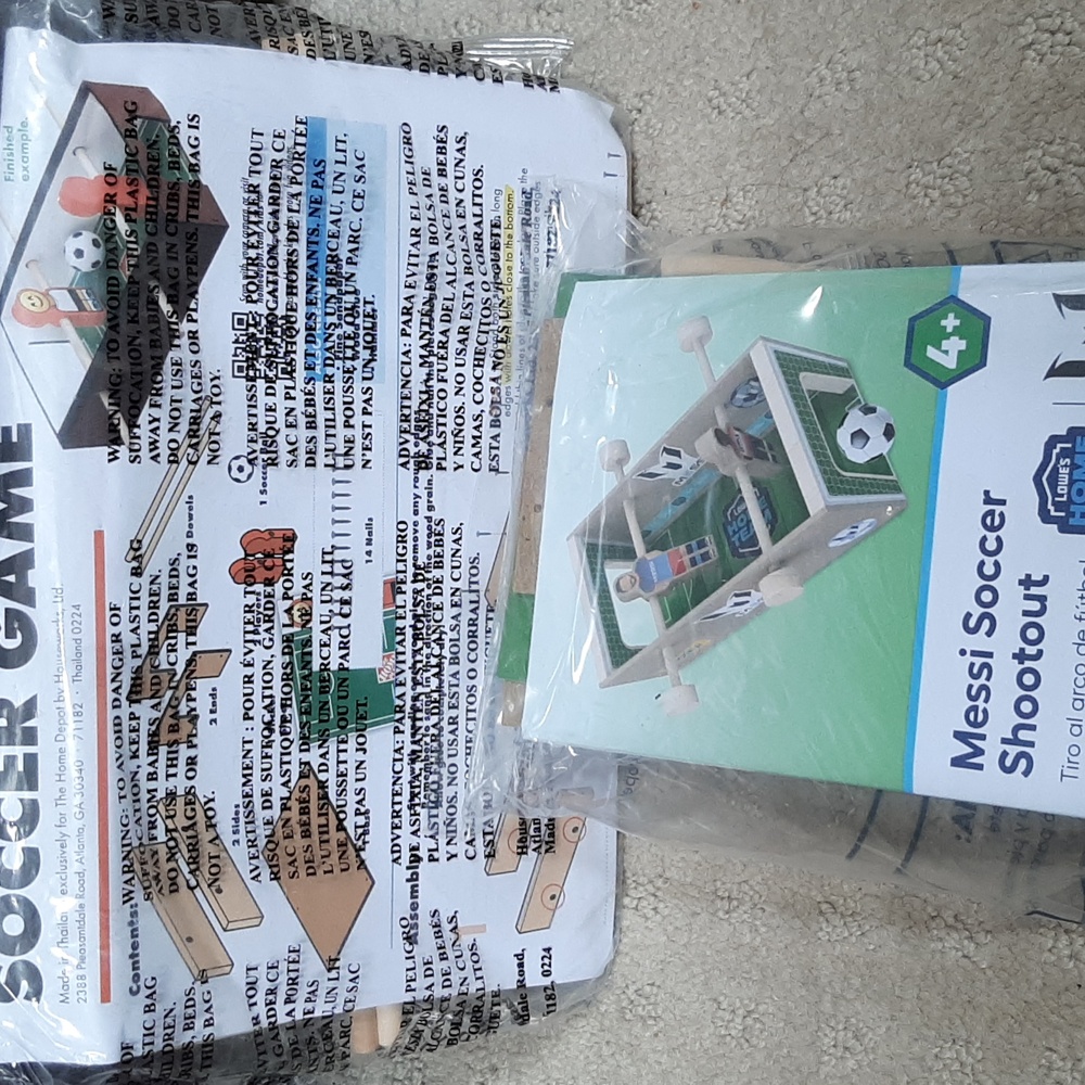 Kids DIY Crafts...Lowe's Messi Soccer Shootout Game and Home Depot Soccer Game